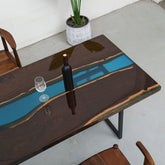 Pre-order -Deep Black Walnut Custom Epoxy Resin Coffee Table
